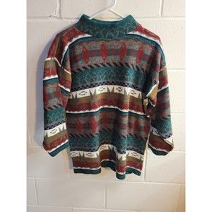 Vintage Jessica Roberts Knit Multi Colored Sweater Pullover Top USA